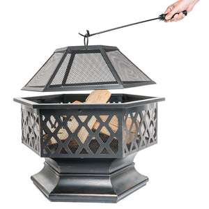 Conter <strong>Steel</strong> Garden Wood Burning Fire Pit <strong>Outdoor</strong> <strong>Fireplace</strong> - Product Image 1