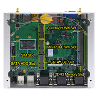 Mini PC industrial sin ventilador Intel Core i7-4578U DDR3L 8GB RAM máxima 2xRJ45 LAN 6xRS232/485 COM HD VGA Compatible con Win7/10 Linux