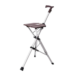 Cane <b>Stool</b> <b>Folding</b> Electric One Button Opening Closing Portable With Seat For Elderly Outdoor Use - Product Image 4