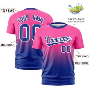 T-shirt de baseball personnalisé à dégradé de couleurs, nom et numéro d'équipe personnalisés, impression par sublimation, jersey de sport unisexe respirant - Product Image 3