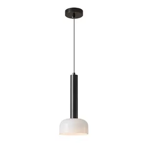 Modern Glass Pendant Lamp E27 Bulbo Fitting Hanging Light Sala de jantar Quarto Decoração Interior Minimalista Lustre