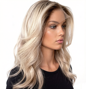 Peluca de Cabello Humano con Frente de Encaje 13x4 Pre-Arrancada Personalizada, Sin Pegamento, Ondas Suaves, Ombre <span class=keywords><strong>Rubio</strong></span>, Cabello Virgen - Product Image 2