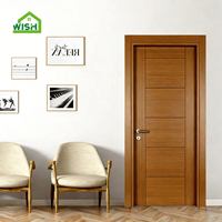 Puerta de Madera Moderna para Dormitorio, Puerta Interior de MDF con Aislamiento Acústico, Acabado Tallado Plano, Aislamiento Acústico