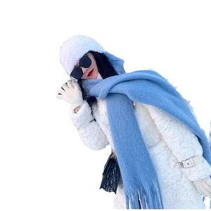 Của phụ nữ rắn Klein màu xanh Polyester khăn choàng khăn cho mùa thu và mùa đông lạnh bằng chứng ấm áp màu xanh truyền thống khăn & khăn choàng - Product Image 6