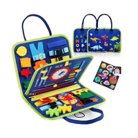 Tablero de Actividades Sensoriales de Fieltro con Temática de Granja de Dinosaurios, Montessori para Niños Pequeños, para Viajes, Selección para Pruebas de Mercado, Programa de Catálogo de Reventa Global