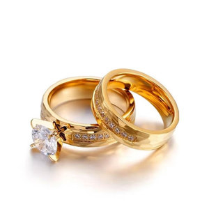 แหวนกันน้ำไม่หมอง คุณภาพดี ชุบทอง 14k 18k PVD แหวนสแตนเลส 316L ประดับเพชรซิคอน แหวนหมั้นสำหรับผู้หญิง - Product Image 1