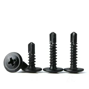 #8 #10 4.2M 4.8M Black Stainless Steel 410 Sheet Metal Tek Phillips Modified Truss Head Self Drilling Screws