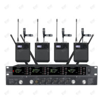 Sistem Mikrofon Nirkabel Ringan DA-8024 Dynamic UHF PLL 4-Saluran Sensor Inframerah Baterai AA Konektor XLR 640-690MHz