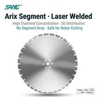 Lame de scie à pont SANG 800-1600MM pour découpe de béton armé, avec segments Arix soudés au laser pour scies à sol et à mur