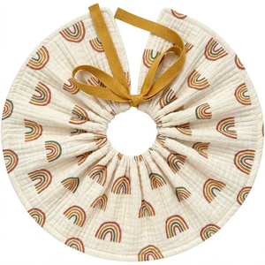 Bavoir rond respirant en double gaze pour bébé, imprimé sur mesure, pour l'alimentation des nourrissons, idéal comme cadeau de naissance - Product Image 2