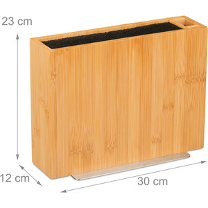 Bloc porte-<span class=keywords><strong>couteau</strong></span> <span class=keywords><strong>universel</strong></span> en bambou personnalisé en usine avec insert à poils pour la cuisine - Product Image 2