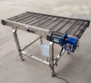 Düşük Maliyetli Elektrikli Düz Paslanmaz Çelik Tel Örgülü Bantlı Konveyör Makinesi Fabrikası Gıda Endüstrisi Konveyör Bant Sistemini Özelleştirir - Product Image 3