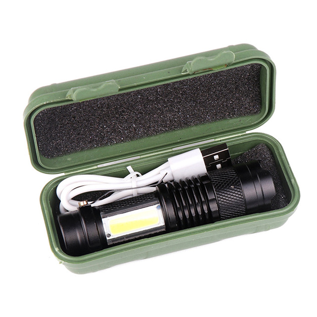 Wholesale Custom Super Bright 3W 14500 Rechargeable Outdoor Camping Waterproof LED COB Zoom Small Mini Pocket EDC Flashlight