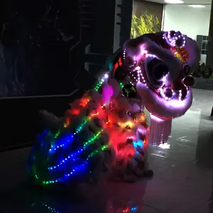 Futuro chinês dança do leão traje de dança levou dragão leão primavera festival de ano novo abertura stage show props