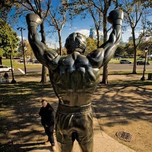 تمثال برونزي ، بوكسر نحاسي ، ديكور للحديقة, تمثال برونزي بحجم الحياة ، بوكسر من النحاس المعدني ، ديكور للحديقة - Product Image 4