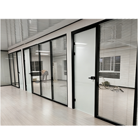 Cloison en verre double vitrage ignifuge, résistance au feu 30 minutes, structure en acier, insonorisée, moderne, pour salle de réunion de bureau