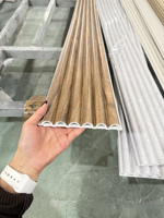 Paneles de Pared WPC Personalizables, Rejilla Acanalada con Rayas, Textura de Grano de Madera, Fácil Instalación, Ecológicos