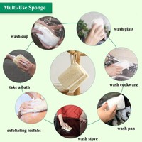 Éponge personnalisée en pulpe de bois de concombre naturelle double face, biodégradable, en cellulose, super douce, absorption d'eau de 500%-750% pour
