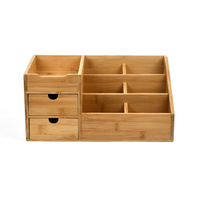 Caja de almacenamiento de escritorio de madera de alta calidad WDF, carpetas de archivos colgantes, organizador de cartera de documentos, organizador de escritorio de bambú para escritorio