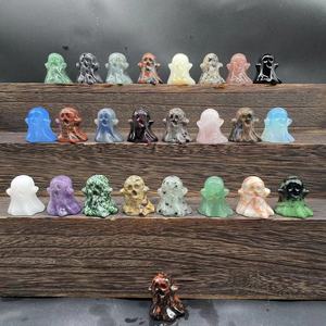 Minifantasma de cristal personalizado, regalo especial de Halloween, decoración de Halloween, piedra Natural, Cuarzo Rosa, 30mm - Product Image 1