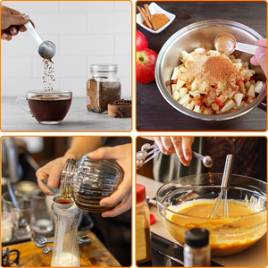 Juego de Cucharas Medidoras de Metal, Utensilios de Repostería de Acero Inoxidable de Primera Calidad con Accesorios para el Hogar y la Cocina, Cucharas de Té Apilables - Product Image 6