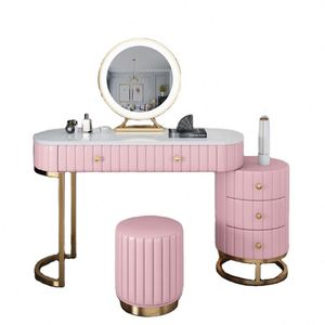 Nordic Modern Vanity Dresser With Drawers, Bedroom Furniture Makeup Dresser With <strong>Mirror</strong>, <strong>Dressing</strong> <strong>Table</strong> With <strong>Lights</strong> - Product Image 2