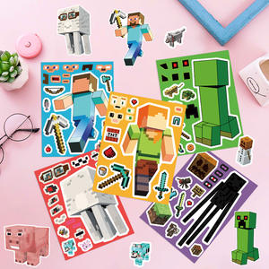 8 Pixel World para Diseño Educativo, Pegatinas de Rompecabezas DIY para Niños, Decoración de Fiesta de Plástico Impermeable - Product Image 2