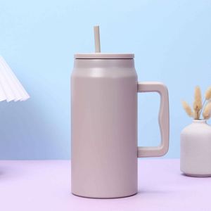 Stainless Steel Tumbler With Straw Double Wall Vacuum Insulated Travel Mug Minimalist Design 12-24 Hours Thermal Keep Warm Cold - Product Image 5