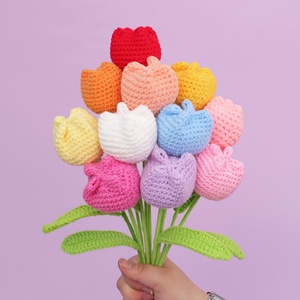 Ramo de Tulipanes Tridimensionales Tejidos a Mano, Flores de Imitación de Ganchillo, Regalo para el Día de la Madre, Venta al Por Mayor - Product Image 2