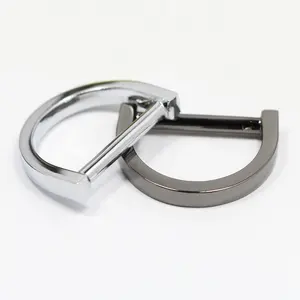 Nickle- free bag hardware small Flat Metal D Ring for clutch purse hardware