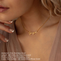 Offre Spéciale 18K Or PVD Plaqué En Acier Inoxydable Personnalisé DIY Bijoux N'importe Quelle Langue Police Nom Pendentifs pour Femmes Hommes pour Anniversaire