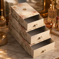 Boîte cadeau de luxe personnalisée avec logo, style tiroir, en carton écologique de qualité supérieure, coins arrondis, finition vernie, durable et portable