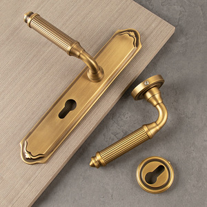 Poignée <span class=keywords><strong>de</strong></span> <span class=keywords><strong>porte</strong></span> <span class=keywords><strong>d</strong></span>'<span class=keywords><strong>entrée</strong></span> en laiton massif <span class=keywords><strong>de</strong></span> style américain, personnalisable, <span class=keywords><strong>de</strong></span> qualité supérieure - Product Image 2