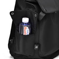 Sac à dos pour ordinateur portable en PU tendance avec motif lettres, housse imperméable et port de chargement USB – Idéal pour l'école et les voyages – Unisexe