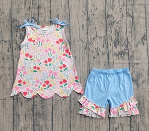 Conjuntos de Dos Piezas de Verano para Niñas Pequeñas, Diseño Personalizado, Fabricación Profesional OEM, Color Rosa, Estilo Casual, Sin Mangas, Midi - Product Image 4