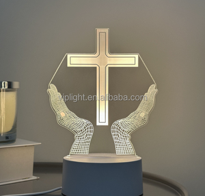 Cristianismo monja Virgen María padrino Cruz Santa Biblia USB LED acrílico decorativo escritorio lámpara de luz para dormitorio amigo regalo - Product Image 2