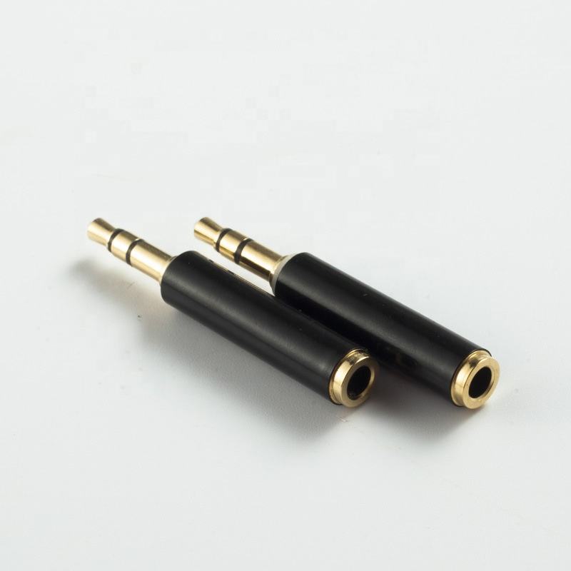 Gold Plated Pole Male to Pole Female Audio Adapter