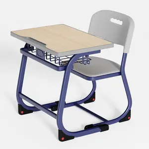 High quality school furniture student desk and chair wooden for school secondary students Guangdong college make table 15 year