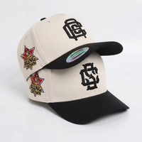 Gorras de Béisbol de 5 Paneles con Logotipo Bordado Personalizado OEM ODM, Gorras de Béisbol de Dos Tonos 100% Algodón, Gorras Deportivas con Cierre a Presión