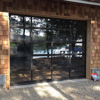 Porte de garage moderne en alliage d'aluminium pour villa, avec isolation thermique élevée, performance antivol, surface finie et ouverture automatique