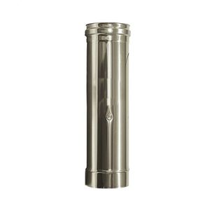 Tubo de combustión de acero inoxidable con aislamiento de doble pared DN 100/150 Elemento de humo 0,5 m de longitud Forma cuadrada ERW Color de soldadura procesado - Product Image 1