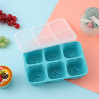 Babyvoedingsopbergdoos, vrieskistbestendig, siliconen compartimenten, vershoudend, draagbaar, modern, minimalistisch, fruitmotief, geschikt voor thuis en commercieel gebruik