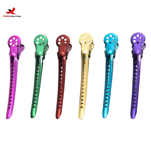 Pinces à cheveux professionnelles pour salon de coiffure, pinces à cheveux en métal alligator, outils de coiffage multicolores, prix de gros - Product Image 1