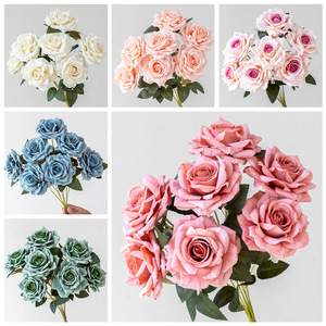 7 têtes de roses en soie couleur cappuccino pour décoration de mariage et de maison, roses artificielles, centre de table - Product Image 4