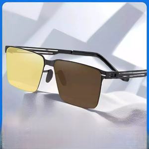 Anti-Glare <strong>Night</strong> Vision Fashion <strong>Glasses</strong> for Men and Women, Semi-Rimless Sports Driving Goggles with Anti-Reflective Lenses - Product Image 2