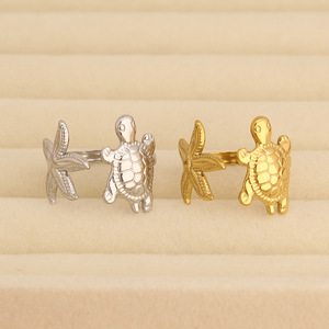 LC20260446 Anillo de Tortuga Marina de Acero Inoxidable para Hombre y Mujer, Venta al Por Mayor - Product Image 1