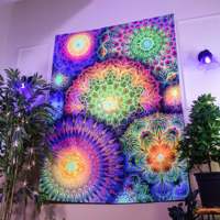 Décoration murale personnalisée légère et lumineuse aux UV, tissu polyester réactif fluorescent aux UV, brille dans le noir