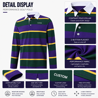 Maillot de rugby en coton pour homme, manches longues, col chemise, 100 % coton tricoté, style preppy, tenue d'équipe classique, vêtements de sport personnalisés pour club