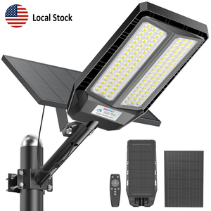 Lampe solaire à panneau divisé à haute luminosité, IP65, étanche, lampe LED de rue extérieure avec détecteur de mouvement pour parking, entrepôt américain - Product Image 1