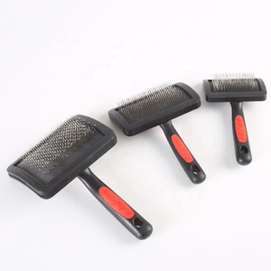 Venta al por mayor largo de acero inoxidable Pet Grooming Slicker cepillo de pelo para perros de lujo del fabricante peines cepillos para gatos cuidado canino - Product Image 6